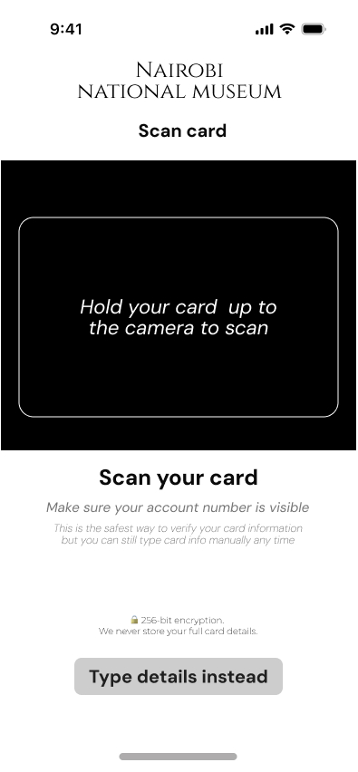 Camera OCR Card Scanner Screen